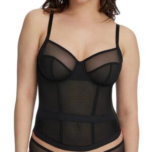 Skarlett Blue Black Mesh Bustier Bra